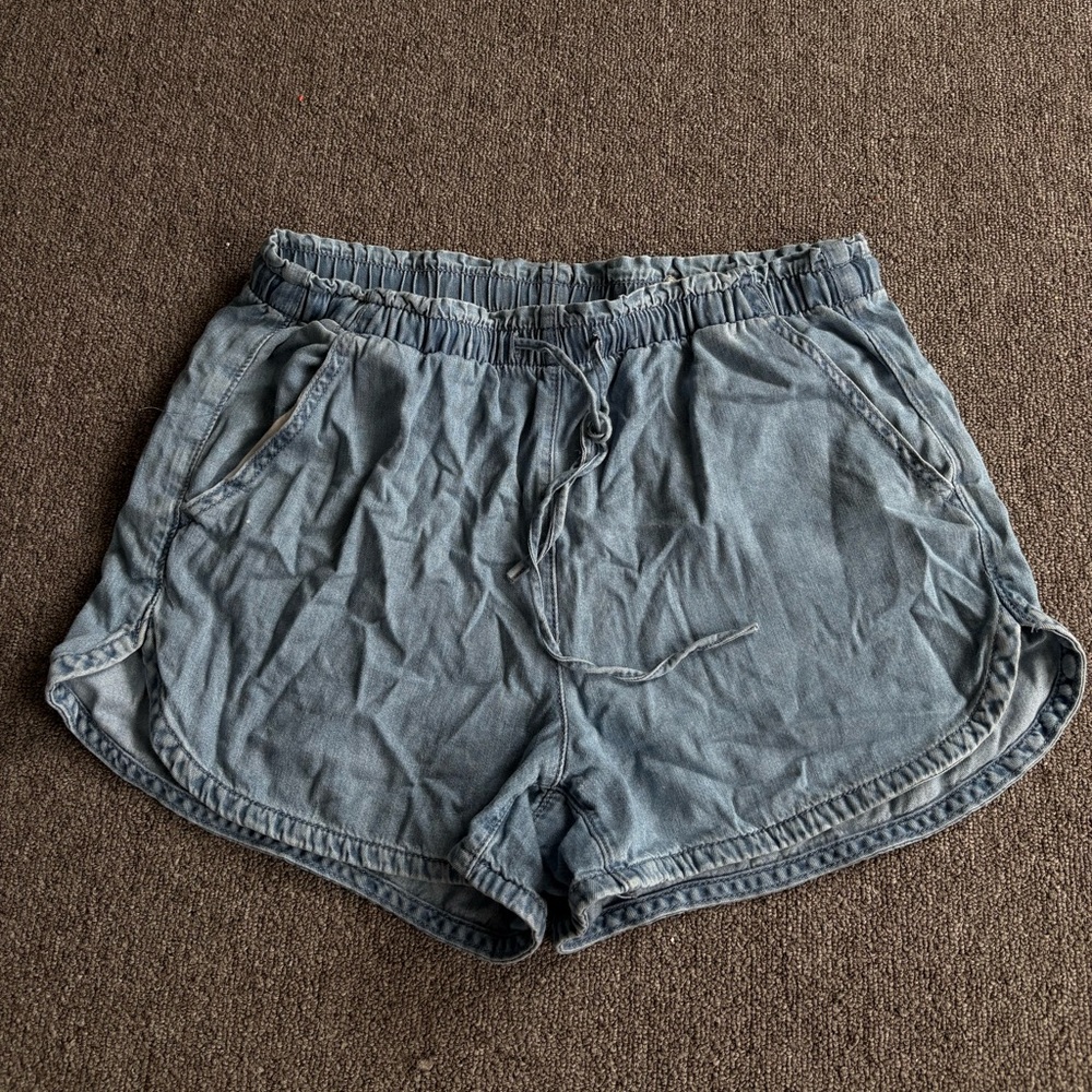 American Age Blue Athletic Shorts Elastic Waist